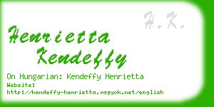 henrietta kendeffy business card